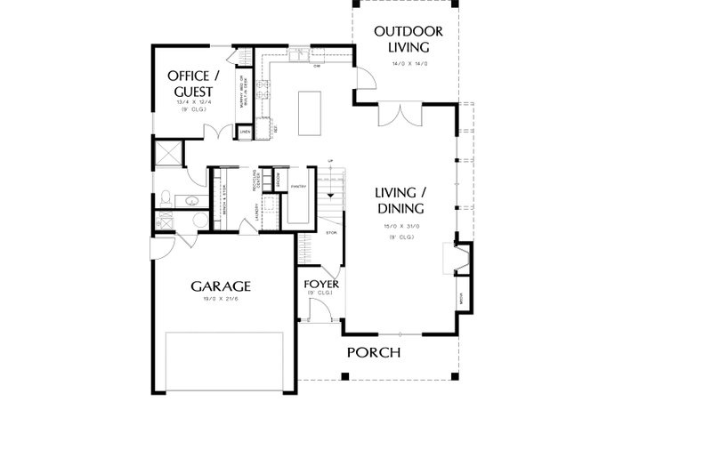 Architectural House Design - Floor Plan - Main Floor for Country House Plan #48-638 - 4 bed, 3 bath