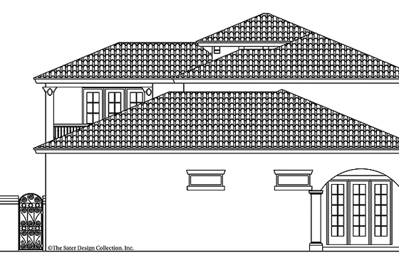 Exterior - Rear Elevation 1 for Mediterranean House Plan #930-313 - 4 bed, 4.5 bath