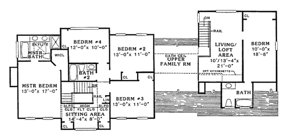 Home Plan - Colonial Floor Plan - Upper Floor Plan #314-214