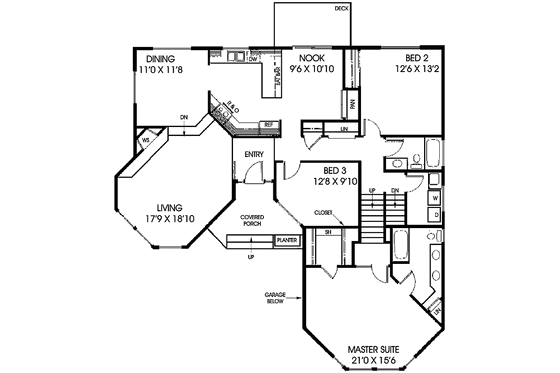 Floor Plan - Main Floor for Victorian House Plan #60-912 - 3 bed, 2 bath