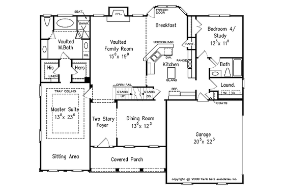 Floor Plan - Main Floor for Country House Plan #927-934 - 4 bed, 3 bath