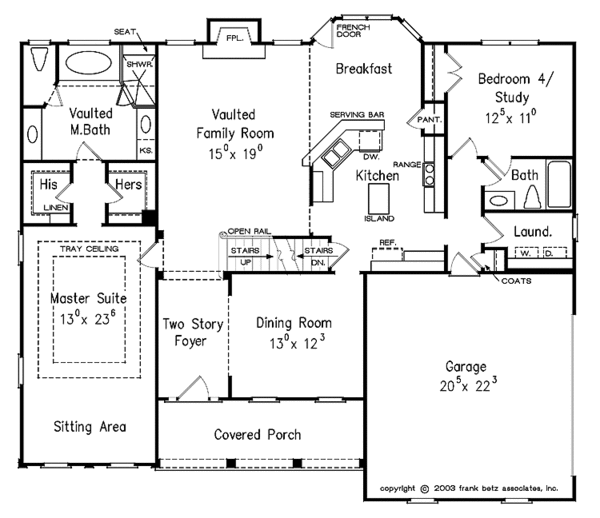 Architectural House Design - Country Floor Plan - Main Floor Plan #927-934