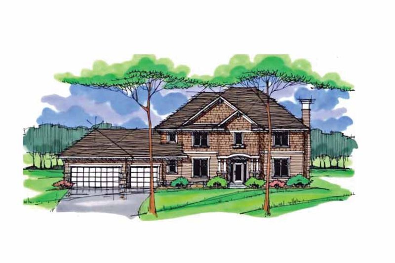 Dream House Plan - Exterior - Front Elevation 3 for Colonial House Plan #51-1014 - 4 bed, 4 bath