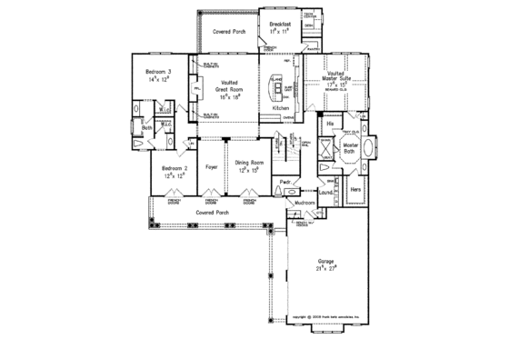 Floor Plan - Main Floor for Country House Plan #927-402 - 3 bed, 2.5 bath