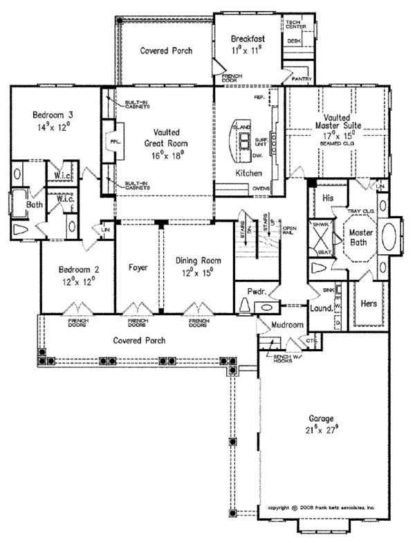 House Blueprint - Country Floor Plan - Main Floor Plan #927-402