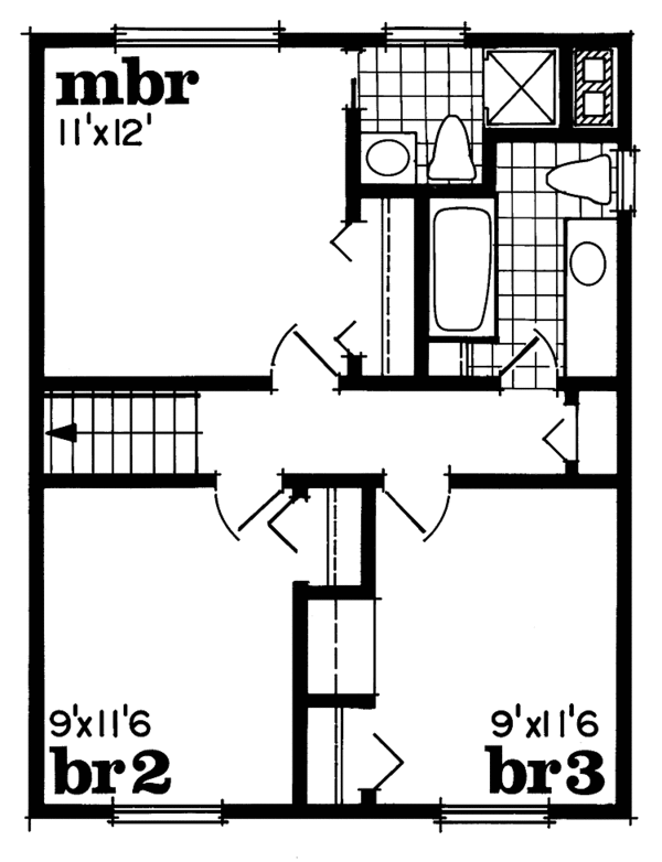 House Design - Country Floor Plan - Upper Floor Plan #47-1034