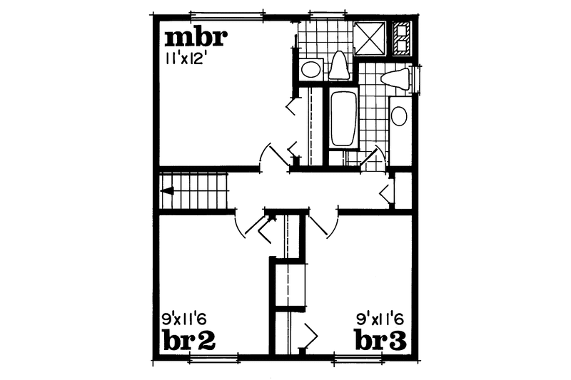 Home Plan - Floor Plan - Upper Floor for Country House Plan #47-1034 - 3 bed, 2 bath