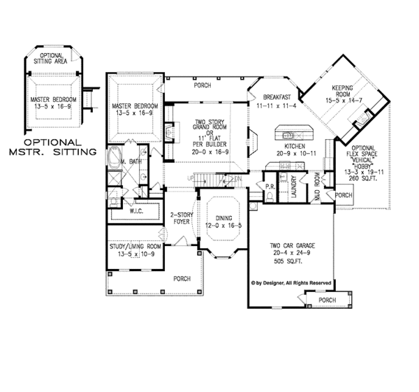 Architectural House Design - Traditional Floor Plan - Main Floor Plan #54-344