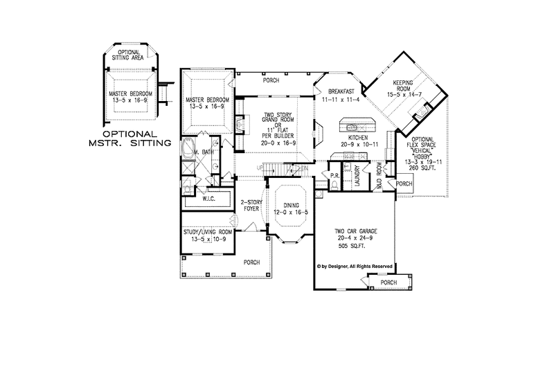 Architectural House Design - Floor Plan - Main Floor for Traditional House Plan #54-344 - 5 bed, 3.5 bath