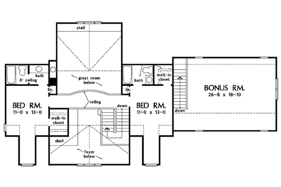 Floor Plan - Upper Floor for Country House Plan #929-535 - 4 bed, 4 bath