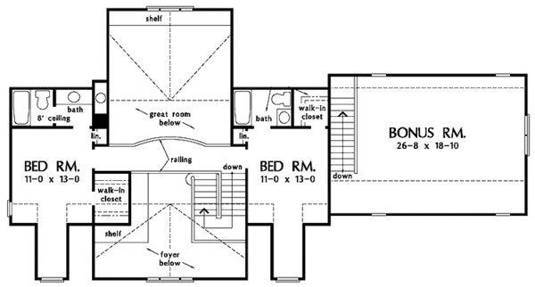 Country Floor Plan - Upper Floor Plan #929-535