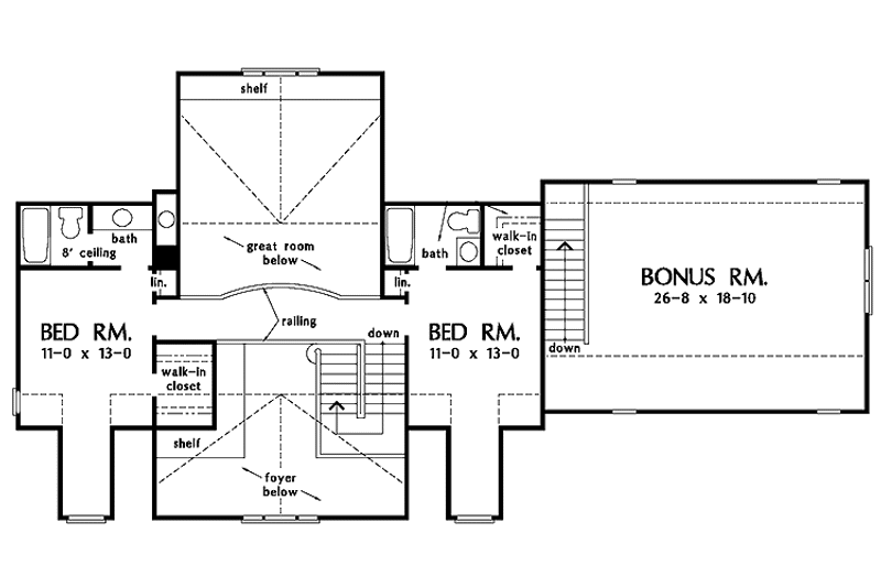 Home Plan - Floor Plan - Upper Floor for Country House Plan #929-535 - 4 bed, 4 bath