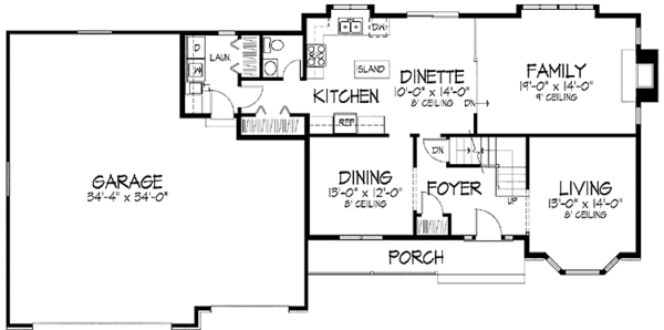 Dream House Plan - Country Floor Plan - Main Floor Plan #51-769