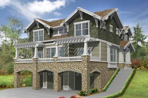 Exterior - Front Elevation 3 for Craftsman House Plan #132-311 - 3 bed, 2.5 bath