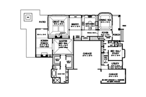 Floor Plan - Main Floor for Craftsman House Plan #929-871 - 5 bed, 4 bath
