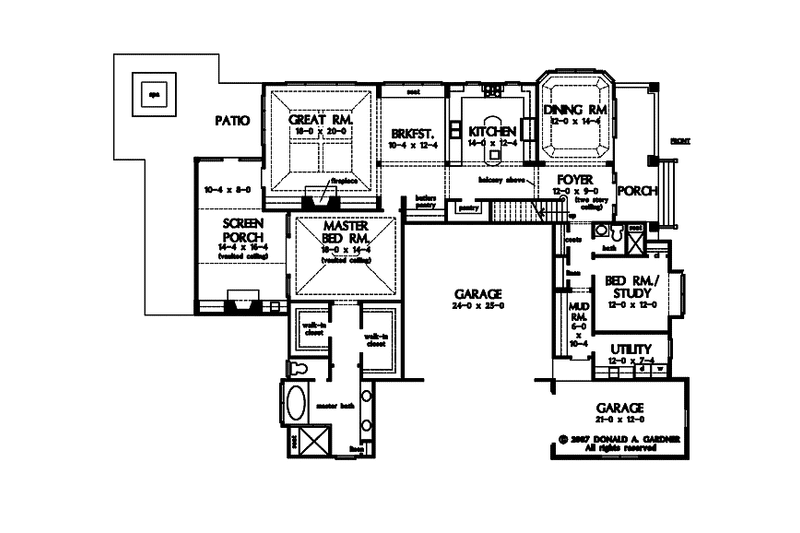 Home Plan - Floor Plan - Main Floor for Craftsman House Plan #929-871 - 5 bed, 4 bath