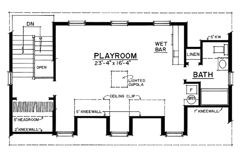 House Plan Design - Floor Plan - Upper Floor for Country House Plan #1016-76, 1 bath