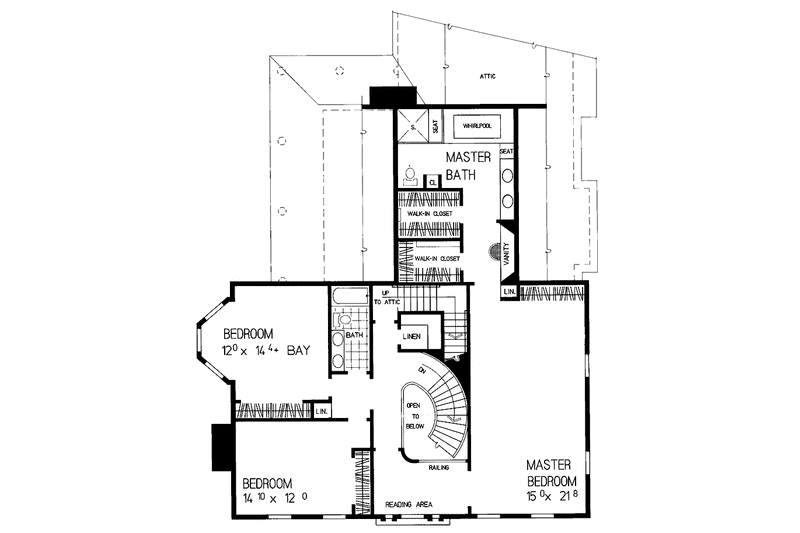 House Plan Design - Floor Plan - Upper Floor for Classical House Plan #72-971 - 3 bed, 2.5 bath