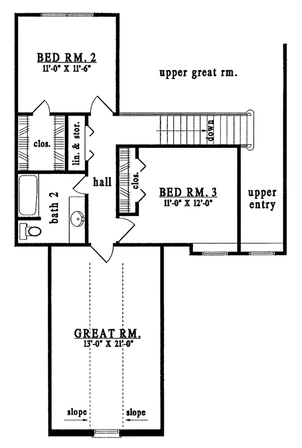 House Plan Design - European Floor Plan - Upper Floor Plan #42-483