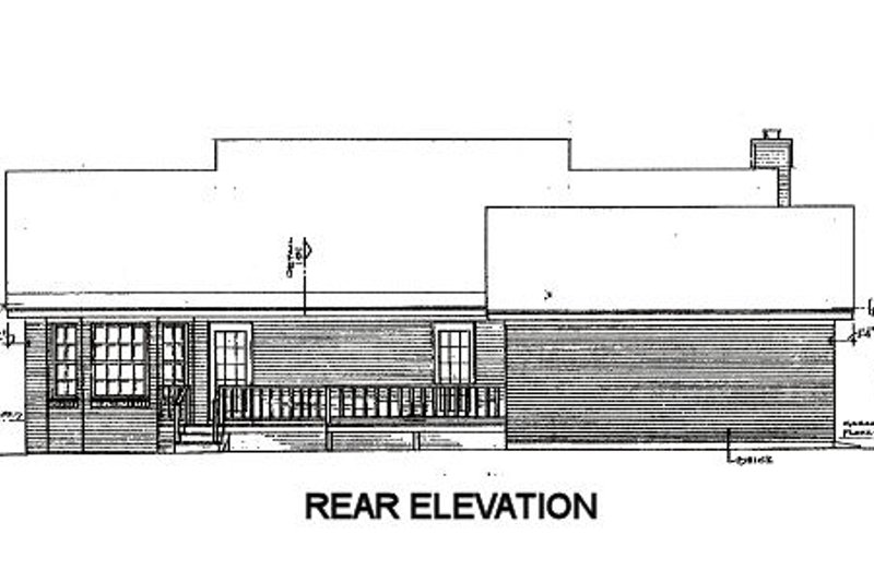 House Plan Design - Exterior - Rear Elevation for Country House Plan #14-135 - 3 bed, 2 bath