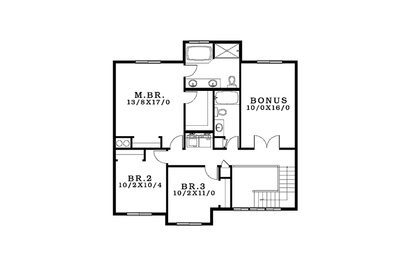 Dream House Plan - Floor Plan - Upper Floor for Craftsman House Plan #943-35 - 3 bed, 2.5 bath
