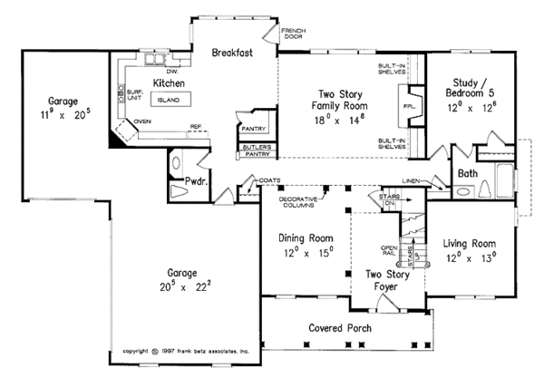 Dream House Plan - Traditional Floor Plan - Main Floor Plan #927-756