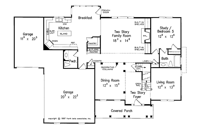 House Blueprint - Floor Plan - Main Floor for Traditional House Plan #927-756 - 5 bed, 4.5 bath