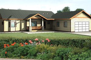 Ranch Exterior - Front Elevation Plan #117-575