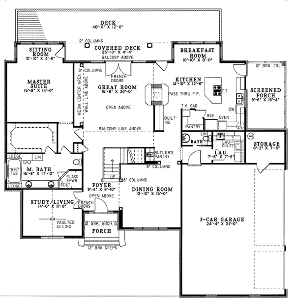 Dream House Plan - Traditional Floor Plan - Main Floor Plan #17-2721