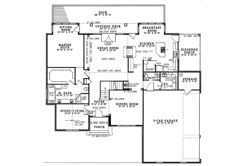 Dream House Plan - Floor Plan - Main Floor for Traditional House Plan #17-2721 - 3 bed, 2.5 bath