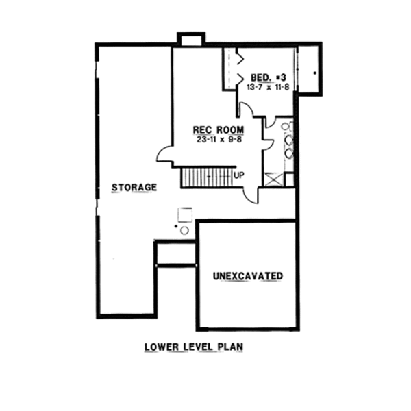 Traditional Floor Plan - Lower Floor Plan #67-131