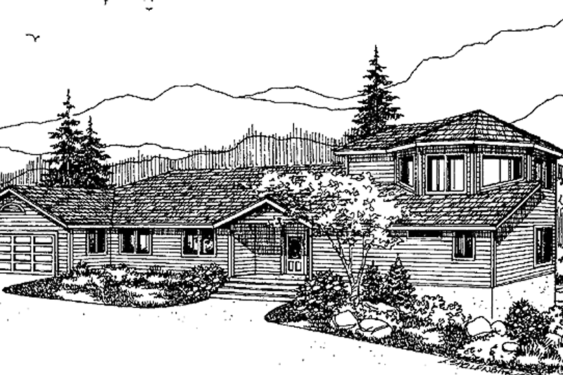 Architectural House Design - Country Exterior - Front Elevation Plan #60-656