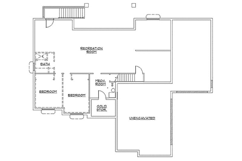 Home Plan - Floor Plan - Lower Floor for Craftsman House Plan #945-63 - 3 bed, 2.5 bath
