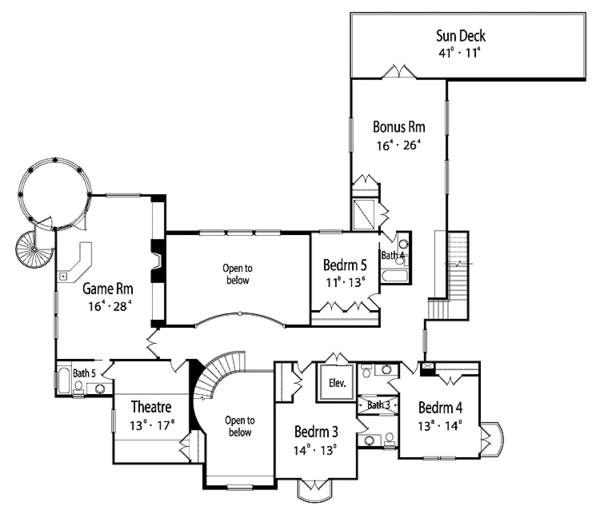 Architectural House Design - Mediterranean Floor Plan - Upper Floor Plan #417-761