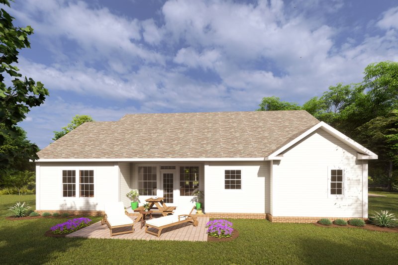 Architectural House Design - Exterior - Rear Elevation for Traditional House Plan #20-372 - 4 bed, 2 bath