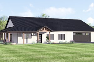 House Blueprint - Barndominium Exterior - Front Elevation Plan #1064-439