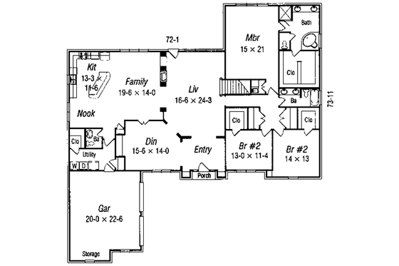 Floor Plan - Main Floor for European House Plan #329-305 - 5 bed, 3.5 bath
