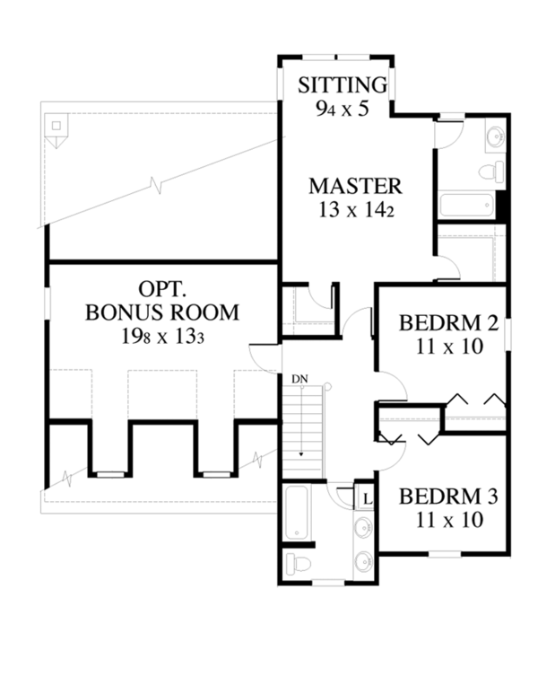Architectural House Design - Country Floor Plan - Upper Floor Plan #1053-24