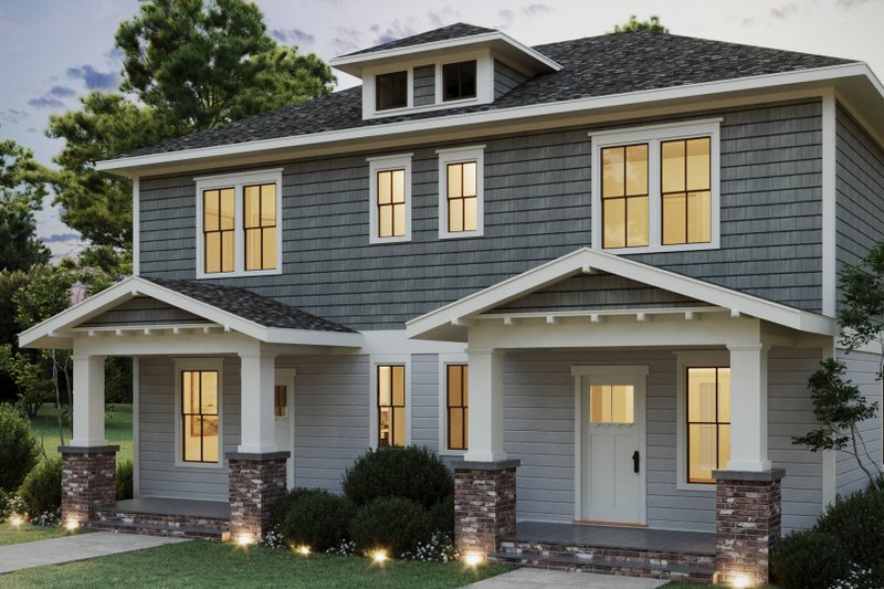 Home Plan - Exterior - Front Elevation 3 for Craftsman House Plan #461-117 - 2 bed, 2.5 bath