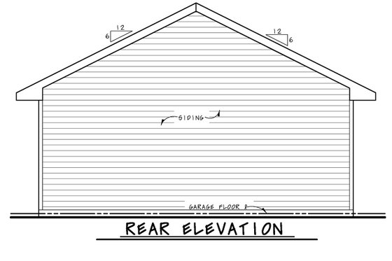 Exterior - Rear Elevation for Traditional House Plan #20-2450, 0 bath