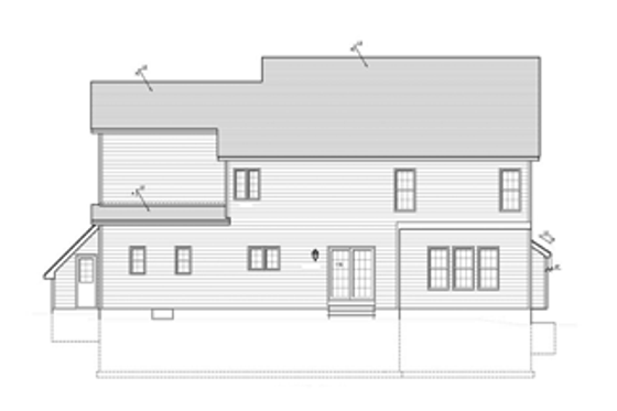Exterior - Rear Elevation for Colonial House Plan #1010-37 - 4 bed, 2.5 bath
