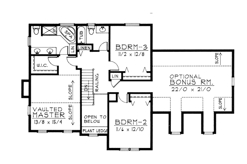 Architectural House Design - Floor Plan - Upper Floor for Country House Plan #1037-26 - 3 bed, 2.5 bath
