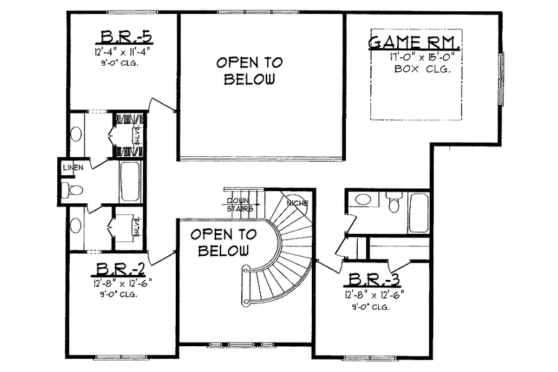 Architectural House Design - Floor Plan - Upper Floor for Country House Plan #62-153 - 5 bed, 4 bath