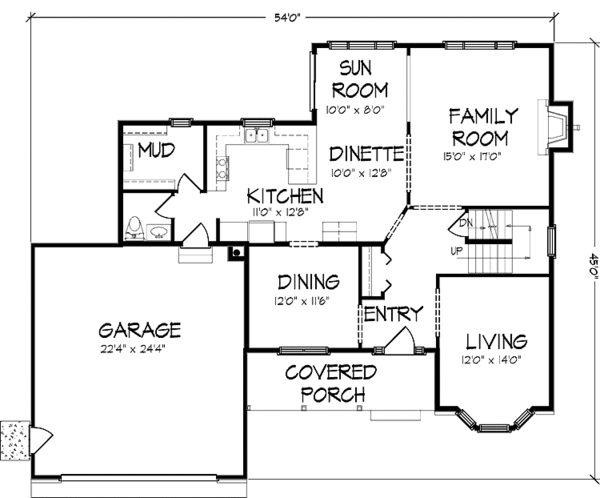 Home Plan - Country Floor Plan - Main Floor Plan #320-1457