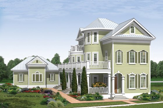 Exterior - Front Elevation 3 for Traditional House Plan #930-409 - 3 bed, 4.5 bath