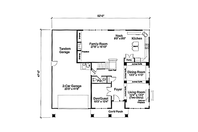 Home Plan - Floor Plan - Main Floor for Country House Plan #997-8 - 3 bed, 2.5 bath