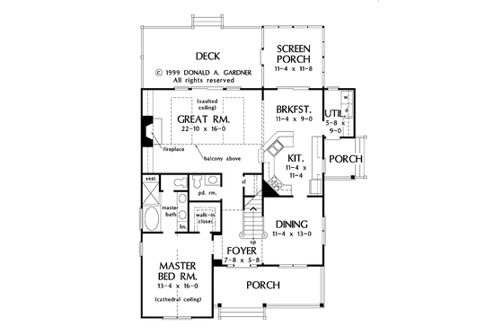 Floor Plan - Main Floor for Country House Plan #929-520 - 3 bed, 2.5 bath