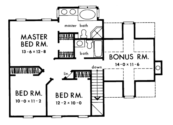 House Design - Classical Floor Plan - Upper Floor Plan #929-137