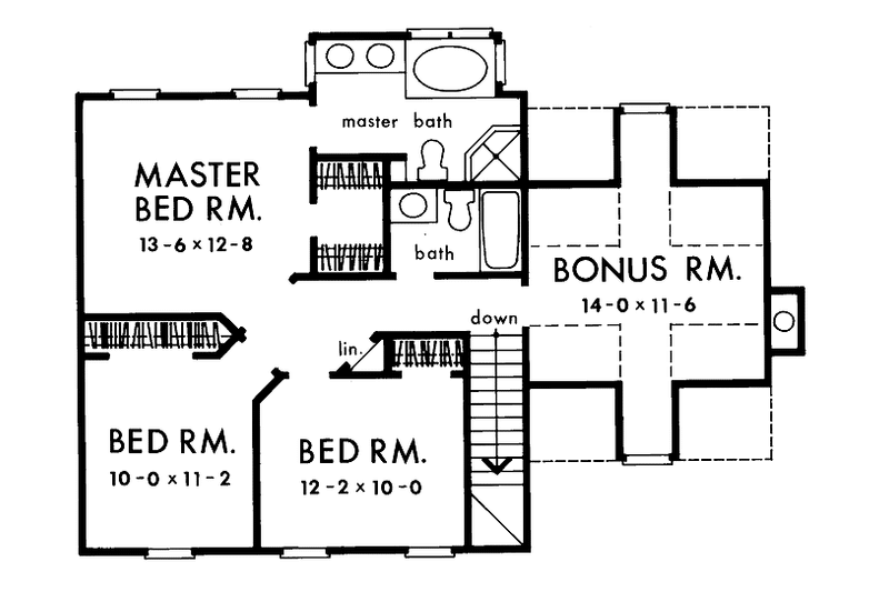 Home Plan - Floor Plan - Upper Floor for Classical House Plan #929-137 - 3 bed, 2.5 bath