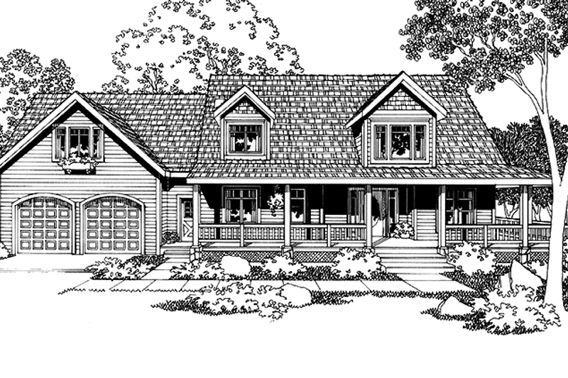 House Plan Design - Country Exterior - Front Elevation Plan #997-21